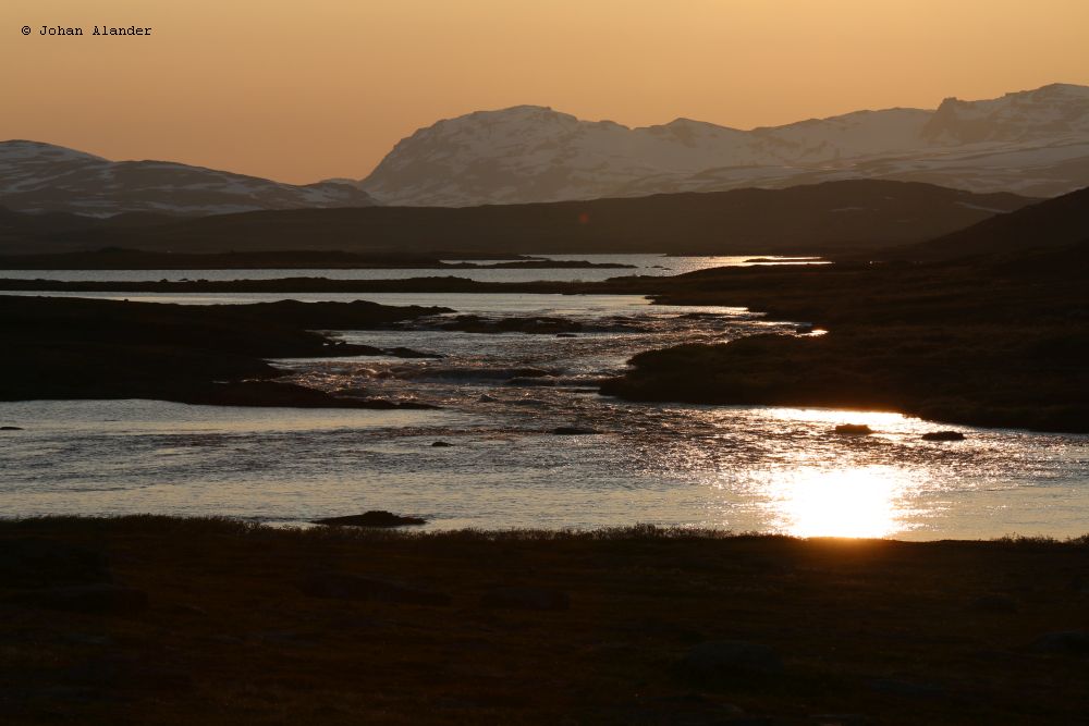 Solnedgång över Ahpparjavri